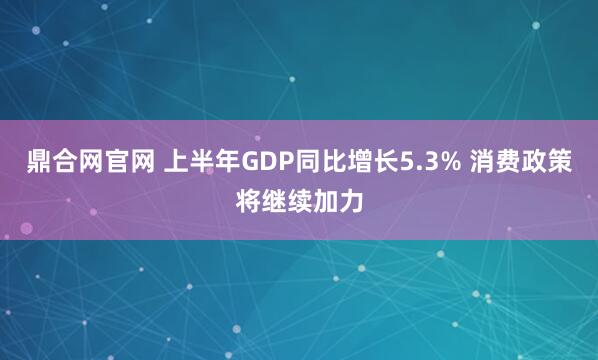 鼎合网官网 上半年GDP同比增长5.3% 消费政策将继续加力